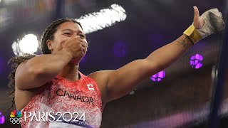 Canadas Rogers USs Echikunwoke top medal podium in women’s hammer  Paris Olympics  NBC Sports [upl. by Nealah]