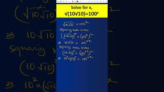 Solve for x  √10√10100x maths surdsindices mathematics education educational [upl. by Heidi]