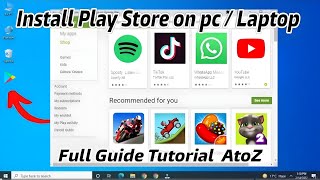 How To Install Google Play Store On Pc Laptop  Install Play Store on pc  Download Play Store in PC [upl. by Rivi]