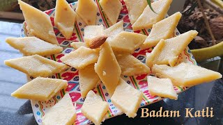 Badam Katli made with pure almonds and sugar healthy and easy recipe in festival days 😋🎊🎉 [upl. by Yoko19]