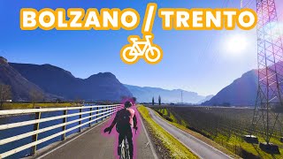 From Bolzano to Trento WINTER Cycling Adige Valley Trentino South Tyrol Italy  No Talking  ASMR [upl. by Riggins533]