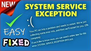 System Service Exception Windows 10  How to Fix Your PC ran into a Problem and need to restart [upl. by Luwana687]