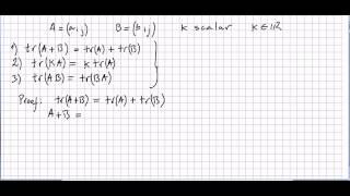 Linear Algebra 69 Matrix Trace [upl. by Theone120]