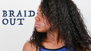 BRAID OUT HAIRSTYLE Relaxed Hair Tutorial [upl. by Halsey433]