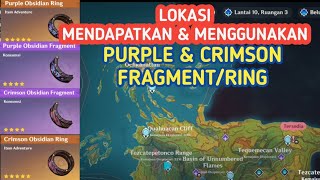 Lokasi Mendapatkan amp Menggunakan Purple Obsidian Fragment amp Crimson Obsidian Fragment Genshin 52 [upl. by Ennairol101]