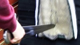 Swords VS Kevlar  Stab test [upl. by Atilrak273]