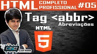 Tag abbr  Abreviações Curso de HTML Completo e Profissional 05 [upl. by Mandle515]