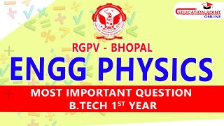 RGPV Engineering Physics Most Important Question for RGPV Bhopal 1st Year BTech [upl. by Triny466]