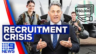 50000 payday for defence force personnel who stay in their jobs  9 News Australia [upl. by Base]