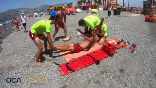 SIMULACRO de EMERGENCIA y RCP en PLAYA de SALOBREÑA 2020 [upl. by Nywde]