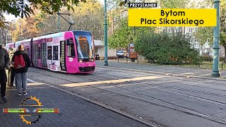 Tramwaje  Bytom Plac Sikorskiego [upl. by Aniuqahs]