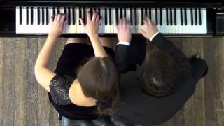 Hungarian Dances No 5 J Brahms  Passepartout Piano Duo [upl. by Nal]