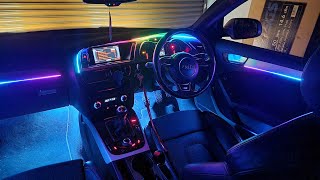 Audi A4 B8B85  LED Bead Symphony Kit Ambient Light Install  RGB LED Car Interior Lights [upl. by Shaffer]