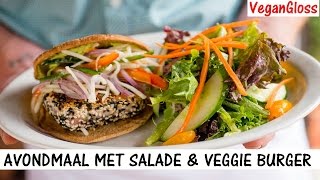 VEGAN BURGER EN VEEL SALADE ALS AVONDMAAL🍔 [upl. by Eenal]