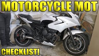 My Motorcycle MOT Checklist [upl. by Hermy551]