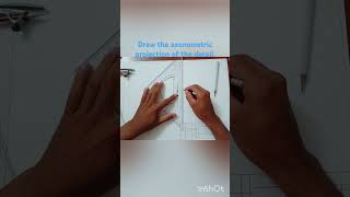 Draw the axonometric projection of the detail art drawing artist geometry easydrawing [upl. by Aihsenak398]