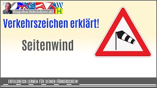 Wo findest du das Verkehrszeichen Gefahrzeichen warnt vor Seitenwind Gefahr auch beim Überholen [upl. by Amby]