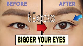 6 Simple Exercises to Make Small Eyes Bigger  Home Fitness Challenge [upl. by Eecal]