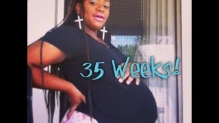 35 weeks pregnant with identical twins [upl. by Ahsemit679]