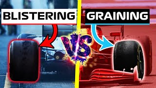 Desgaste de NEUMÁTICOS F1 GRAINING vs BLISTERING 💥 ¿Por Qué se CALIENTAN las RUEDAS  Formula 1 [upl. by Danie335]