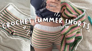 Crochet summer shorts with me  Relaxed tutorial [upl. by Nawud]