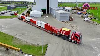 52m boom leaves our facility with oversized transport [upl. by Asined]