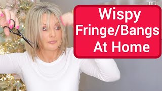 How I Cut a Wispy Baby FringeBangs At Home Not a hairdresser [upl. by Bryce]