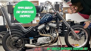 Andys 1999 Harley Sportster Chopper with Haifley Hardtail Kit [upl. by Lussier]