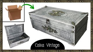 Idéia pra fazer uma CAIXA grande e espaçosa estilo Vintage  DIY Artesanato [upl. by Sandro]