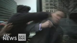 Farright activist Richard Spencer punched during interview  ABC News [upl. by Fellows]