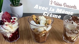 DESSERT FACILE ET RAPIDE AVEC LA MÊME CRÈME 🍧 [upl. by Pam632]