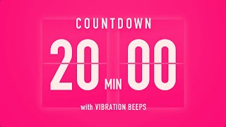 20 Minutes Countdown Flip Clock Timer  Vibration Beep 💓 [upl. by Kynan796]