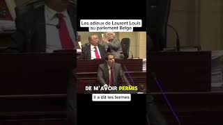 Les adieux de Laurent louis au parlement belge lauran short démission politics [upl. by Elletsyrk]