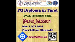 PG DIPLOMA IN TAROT  Dr Prof Ridhi Sahu [upl. by Aires]