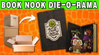 Spooky Halloween DIY Book Nook Diorama Using Cardboard 🦇📚 [upl. by Ehtyde200]