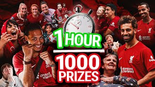 1 Hour 1000 Prizes  Liverpool FCs dash around the city  Salah van Dijk Kearns amp more [upl. by Ratep]