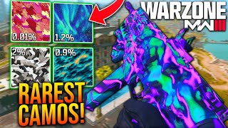 WARZONE The 10 RAREST CAMOS You Can Own [upl. by Druci]