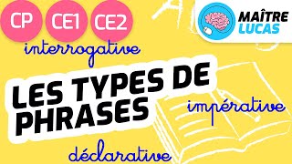 Les types de phrases CE1  CE2  CP  Cycle 2  Français [upl. by Conlon779]