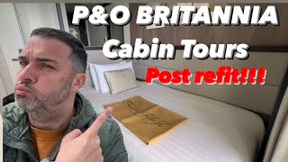 PampO Britannia ULTIMATE cabin tours amp guide Better or WORSE post refit [upl. by Alyag975]