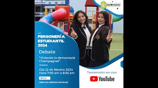 INSTITUTO CHAMPAGNAT PASTO  DEBATE DE CANDIDATAS A PERSONERÍA 2024 [upl. by Audy44]