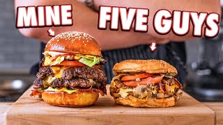 Making Five Guys Cheeseburger At Home  But Better [upl. by Ferdinand]