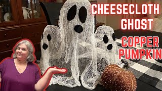 Cheesecloth Ghost and Copper Pumpkin FallHalloween Decor [upl. by Dorisa366]