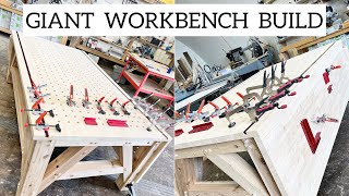 Giant woodwork workbench build [upl. by Ailina]