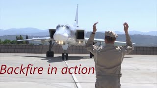 Tupolev Tu22M3 BackFire  Takeoff Flight and Landing [upl. by Rma]