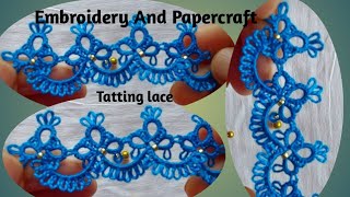 Tatting lace design tutorial for beginnersThe art of lace makingBeautiful lace making 369 [upl. by Eidnas945]