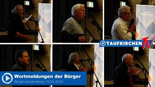 Bürgerversammlung 2024  Wortmeldungen der Bürger [upl. by Annaear]