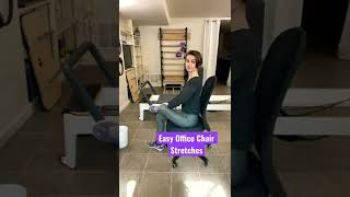 3 easy office chair stretches 💜 hips and spine flexibility shorts fitnessshorts stretching [upl. by Arch]