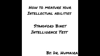 Stanford Binet Intelligence Test SBIISBIIISBIV [upl. by Duky]