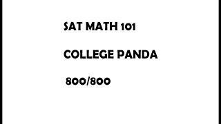 SAT Math  College Panda Test 6  Part 2  Section 3  Q46 [upl. by Gnuoy]