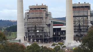 Wallerawang power station demolition close shot [upl. by Hgieleak]